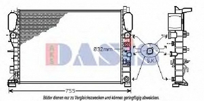 AKS DASIS 120009n -  Радиатор, охлаждение двигателя